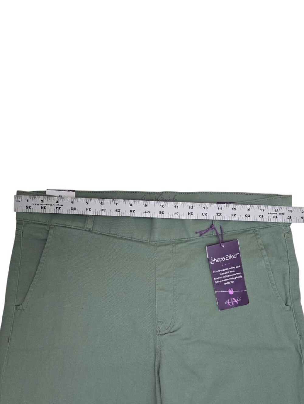 NWT Gloria Vanderbilt Pull On High Rise Wide Leg Crop Pants sz 16 Sage Green - Picture 7 of 11